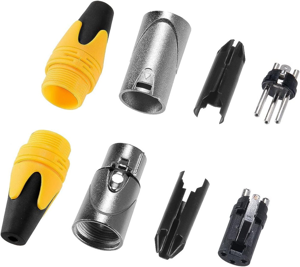 MFL. 3-Pin XLR Cable Connector Male and Female with Nickel Housing and Silver...