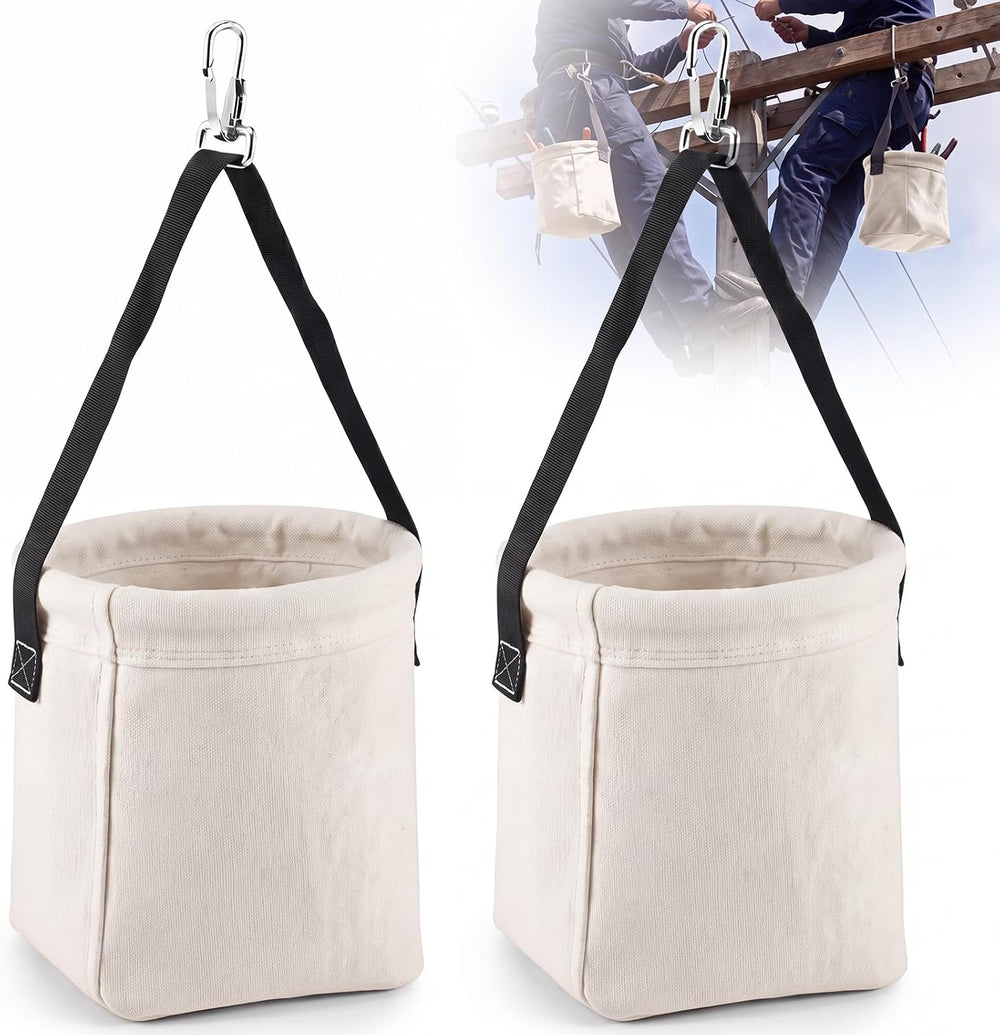 2 Pcs Tool Bags Square Bottom 2 Inner Pockets, 8" x 6.5" x 6.5"