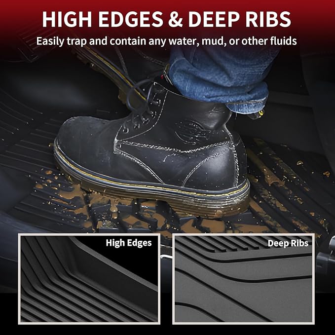 LASFIT Frunk Trunk Mats Fit for Tesla Model X & Model X Plaid 6 Seater / 7