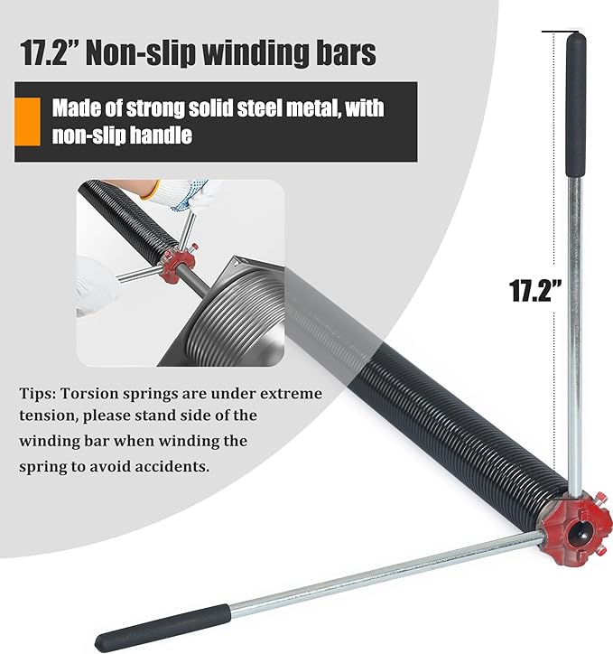 Garage Door Torsion Spring Set, Pair of 2" Electrophoresis Coated Garage...