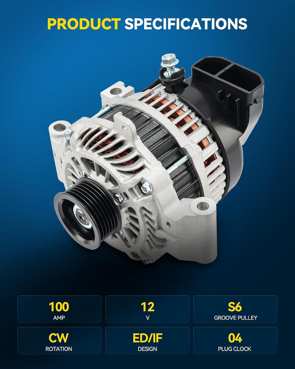 PHILTOP Alternator Fit for 2006-2013 Mazda 6 2.3/2.5L Naturally Aspirated