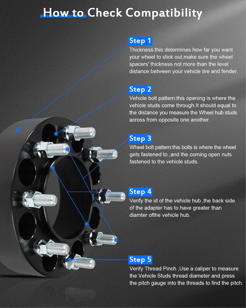 ECCPP 8x6.5 to 8x6.5 hubcentric Wheel Spacers 2 inch 8 lug Fit for Chevrolet ...