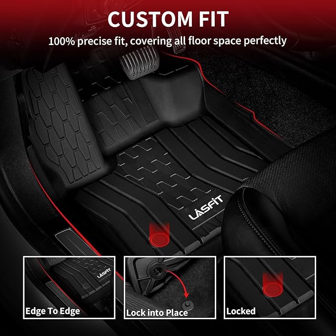 LASFIT Floor Mats Fit for Lincoln Continental 2020 2019 2018 2017, All Weather