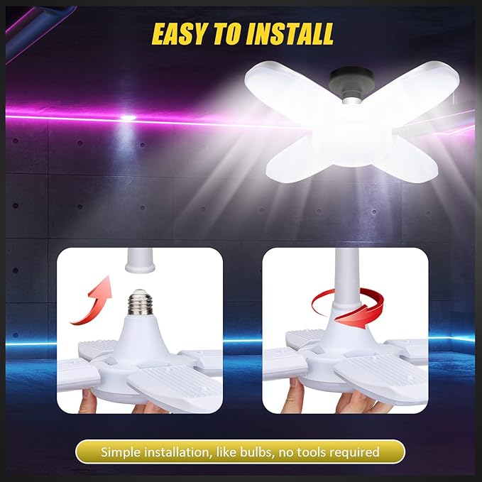 LED Garage Lights 4 Pack, 80W LED Shop Light