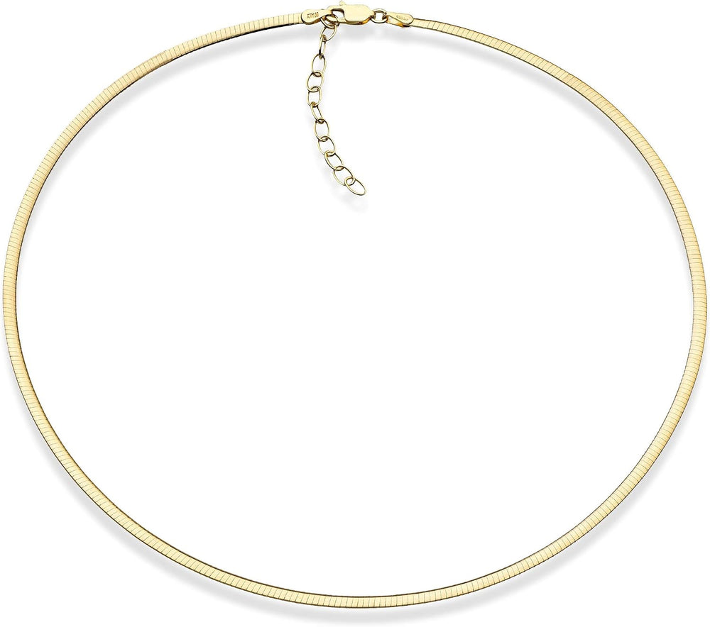 Miabella 18K Gold Plated 925 Sterling Silver Italian 2mm 2.5mm Dome Omega Nec...