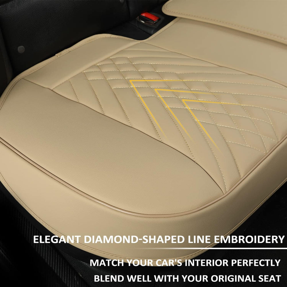 GIANT PANDA Premium PU Leather Rear Car Seat Cover Protector, Luxury Adjustab...