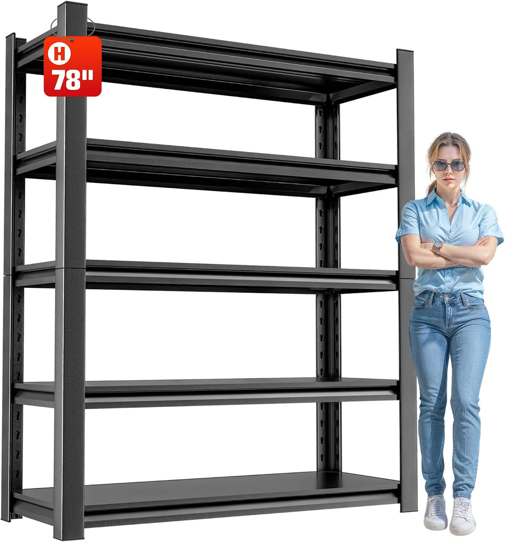 5-Tier Garage Shelving Heavy Duty, Metal Storage Shelves, Rack