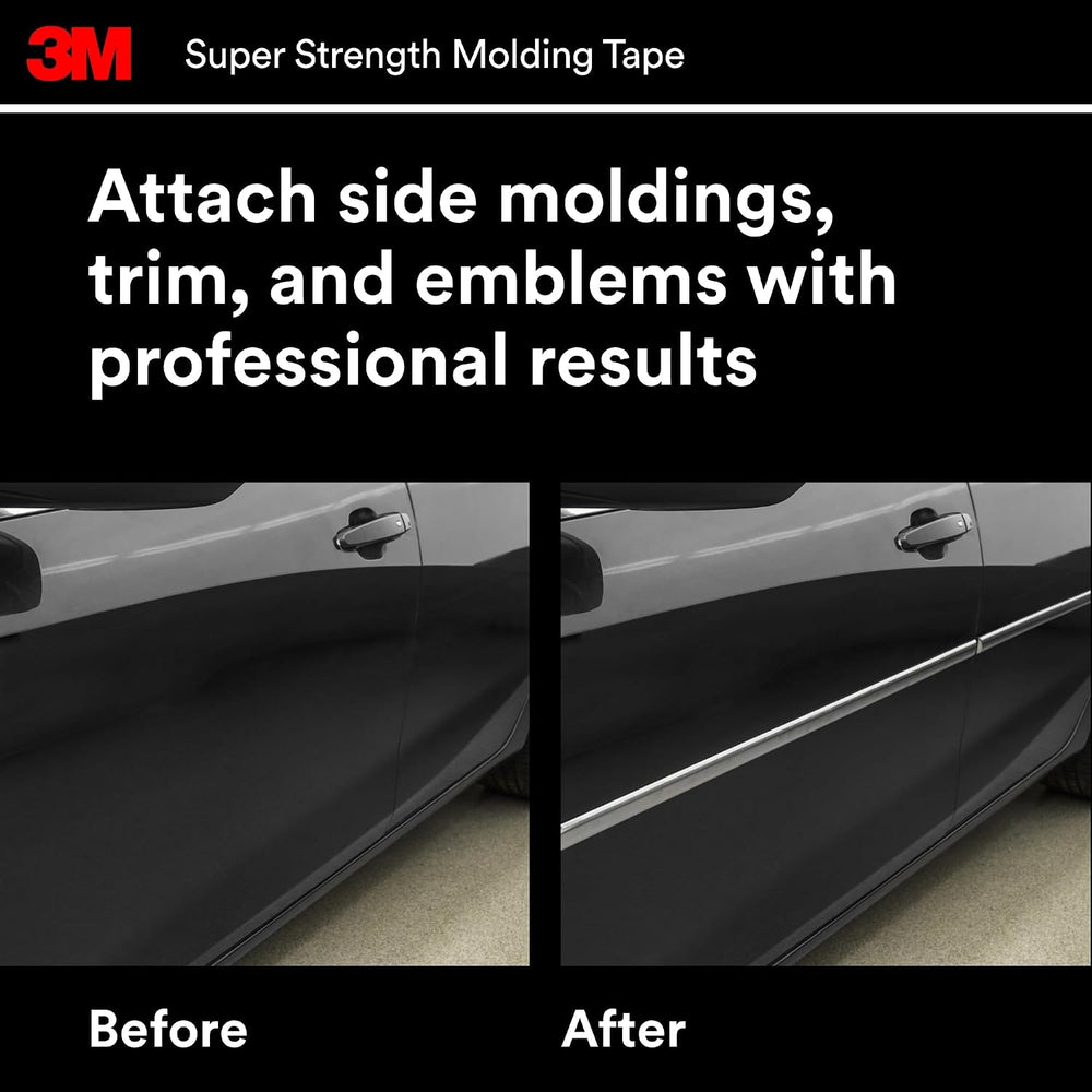 3M Super Strength Molding Tape 03609, 1/2 in x 5 ft, 6 Rolls (30 ft Total)