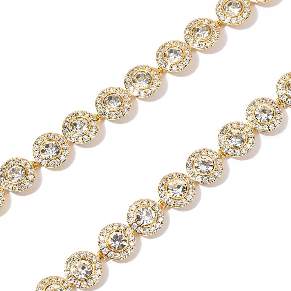 ZOEY Tennis Choker Necklace & Tennis Bracelet for Women, 18K Gold Plated ...