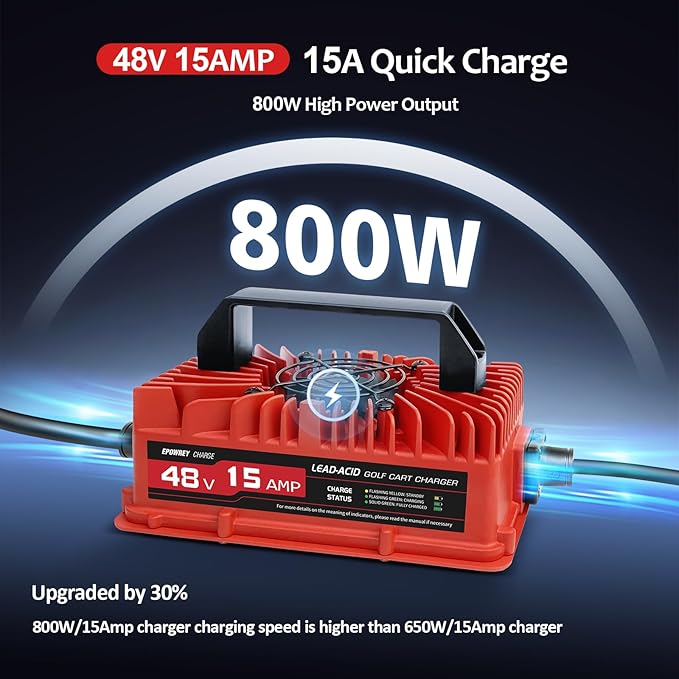 15 AMP 48 Volt Golf Carts Battery Charger