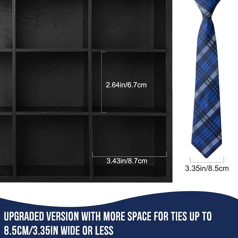 Tie Organizer Wall Mounted Tie rack,Tie box for Men,Tie Box Organizer with 16...