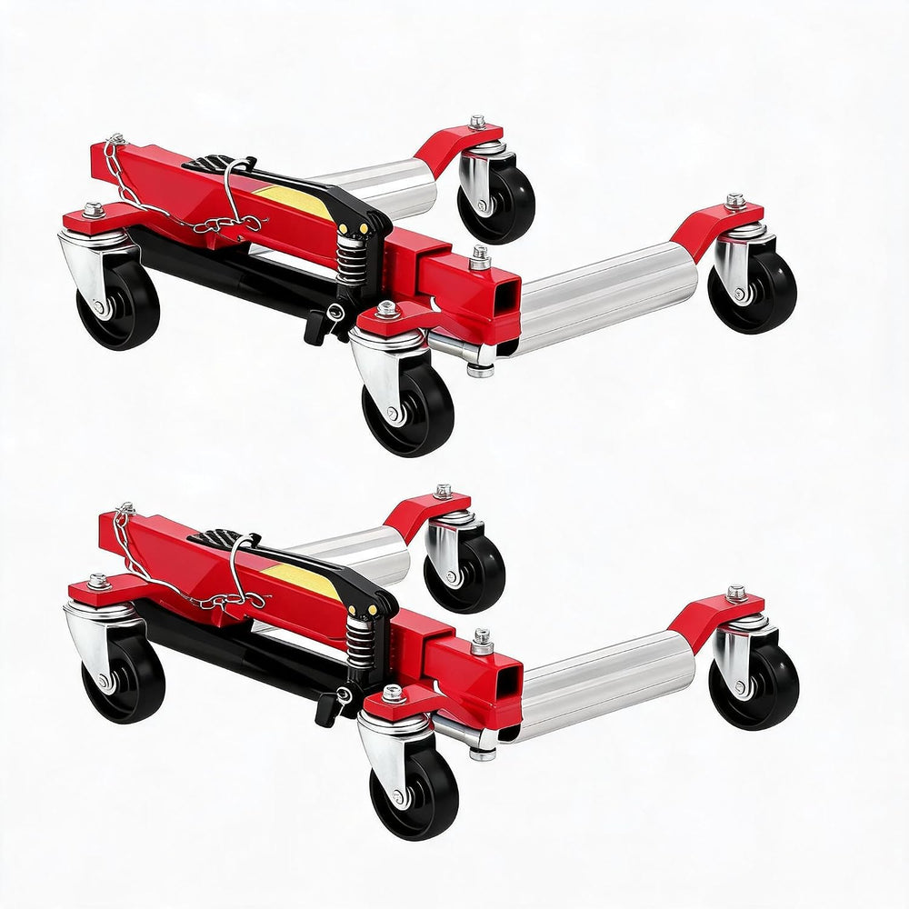 Hydraulic Car Wheel Dolly 1500LBS Set of 2, Heavy Duty Steel Rollers with Rat...