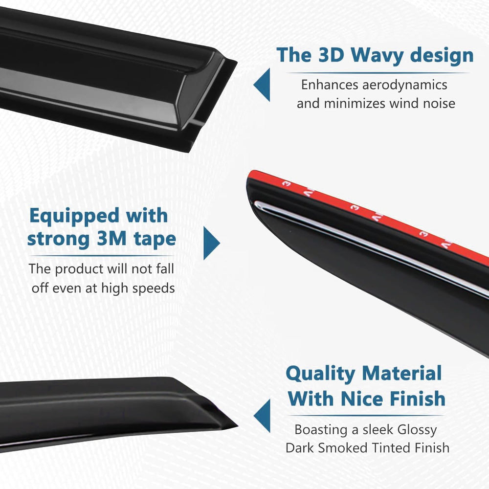 4PCS Rain Guards Window Visors Wind Deflector Fits for 1996-2000 Honda Civic ...