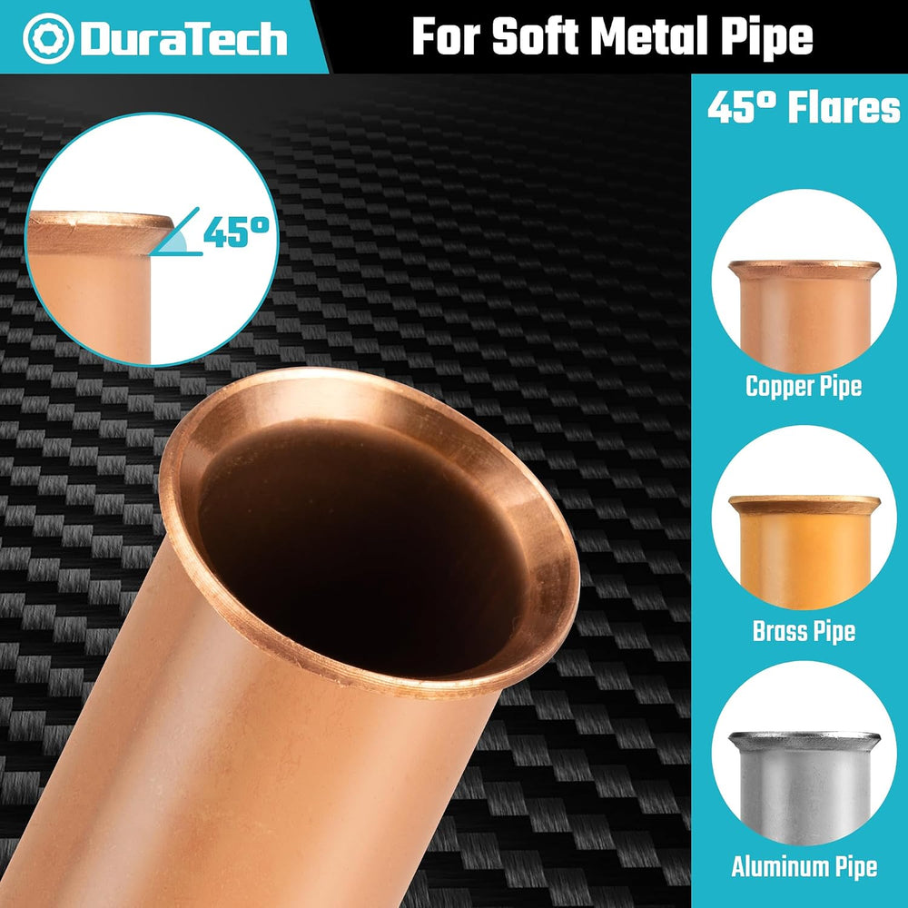 DURATECH Tubing Flaring Tool Kit, 45° Eccentric Cone with Clutch