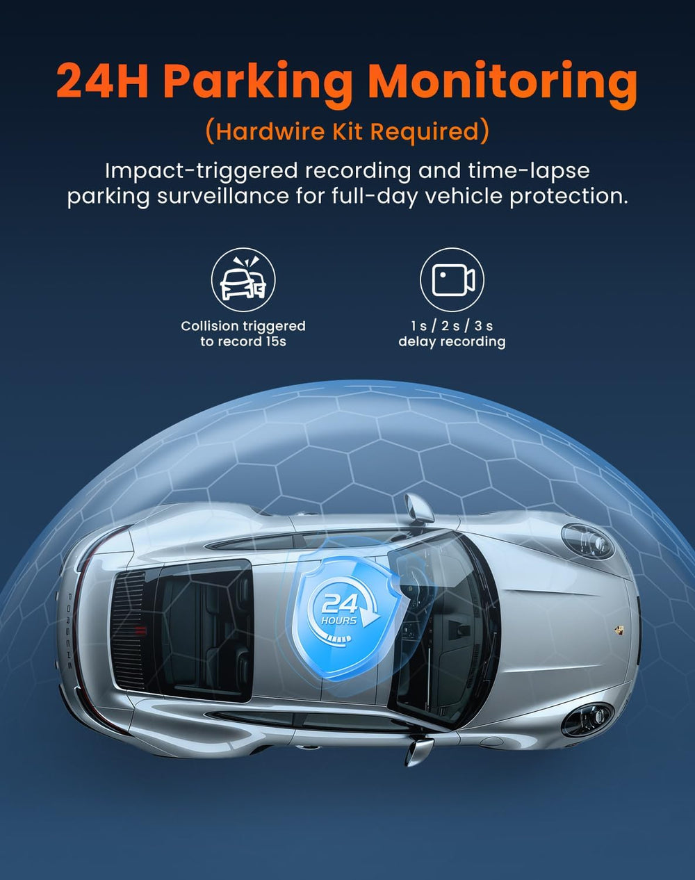 Dash Cam Front and Rear, 4K+2.5K with 170° Fisheye Lens, Full HD Dash Camera ...