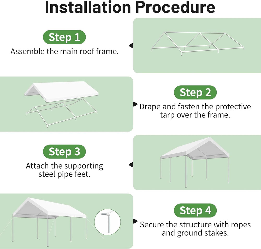 Caravan Canopy Domain Pro 150 10' x 15' Carport Shelter, White