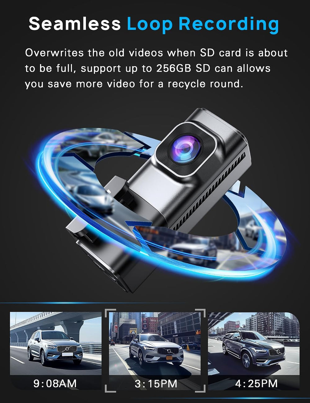 Navycrest 4K Dash Cam Front and Rear, Built-in 5G WiFi, Dash Camera for Cars ...