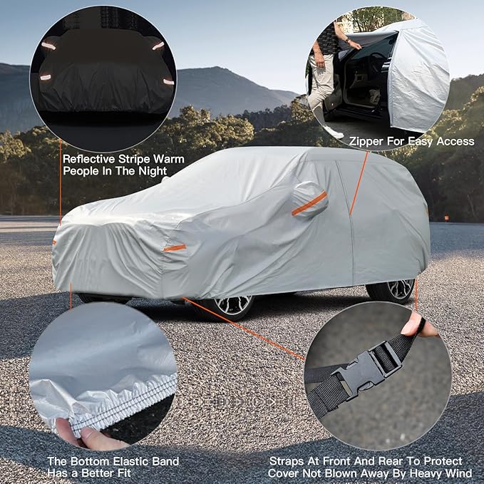 Kayme 6 Layers SUV Car Cover Waterproof All Weather, Outdoor Full SUV Cover