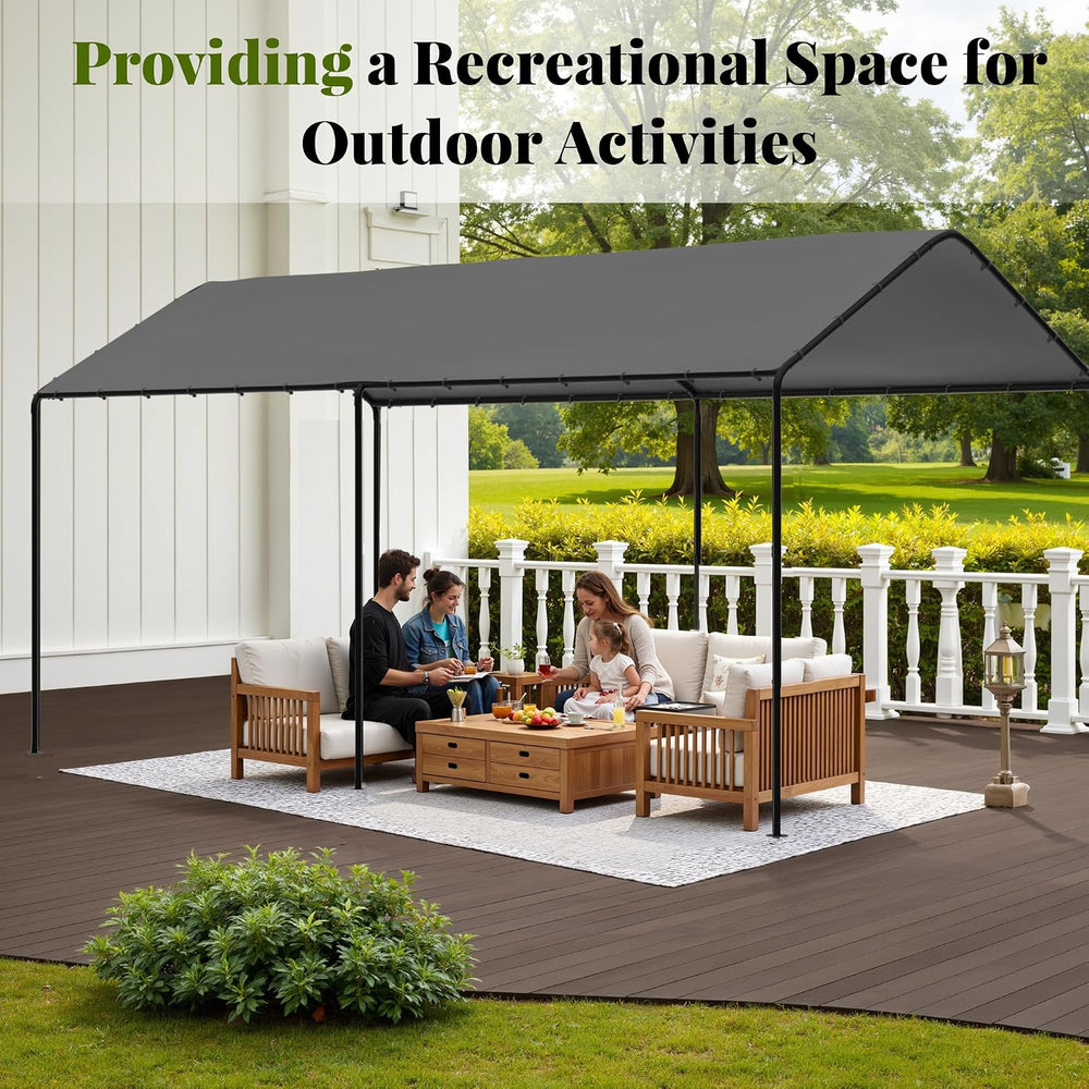 10x20 Carport Heavy Duty Portable Garage Shelter, Gray
