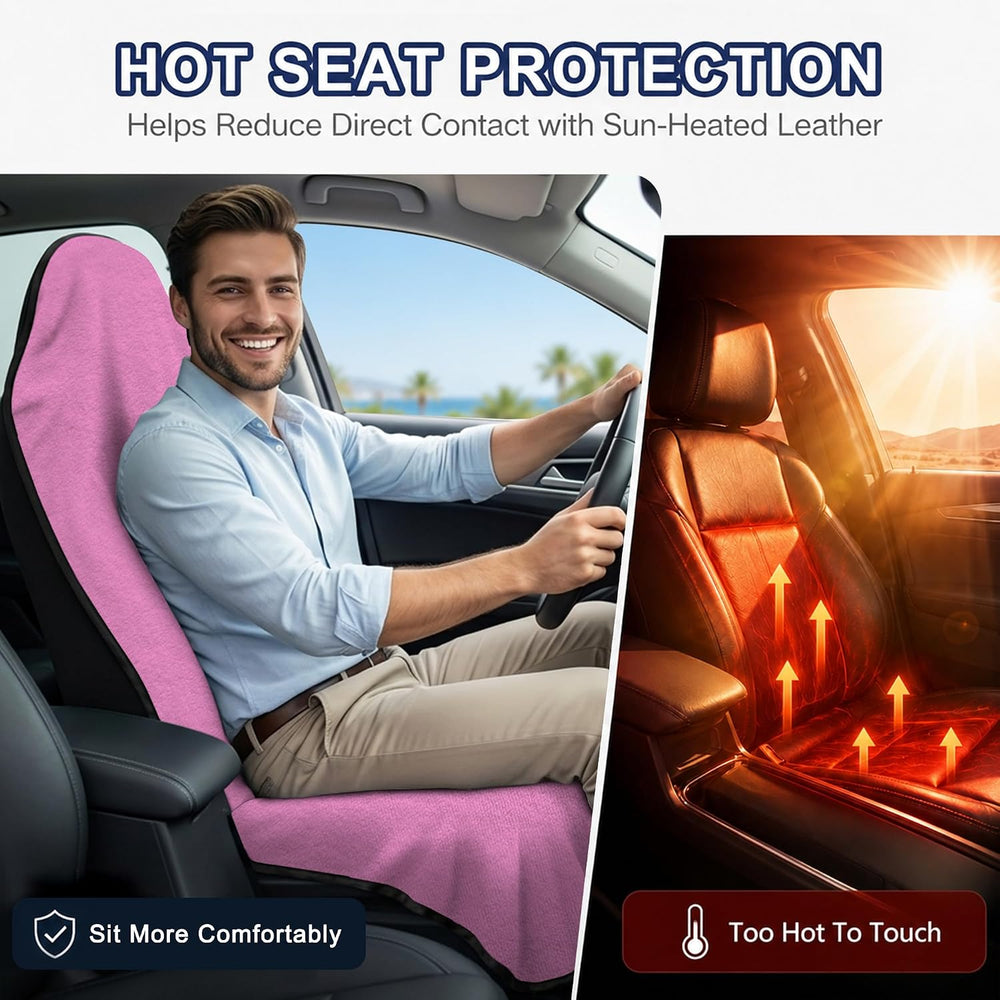 Car Seat Towel Cover 2 Pack for Front Seats, Sweat Absorbent Car Seat Protect...