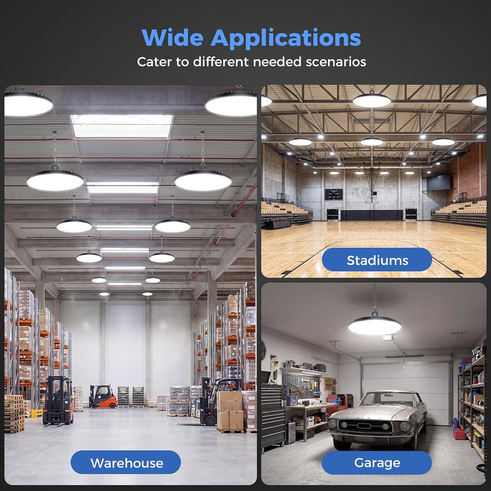 AIKVSXER 10 Pack UFO LED High Bay Light, 200W 30000LM LED Shop Lights