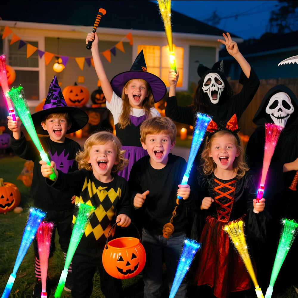 Glow Sticks Bulk Party Favor Supplies Pack Glow Fiber Optic Wands,Glow in the...
