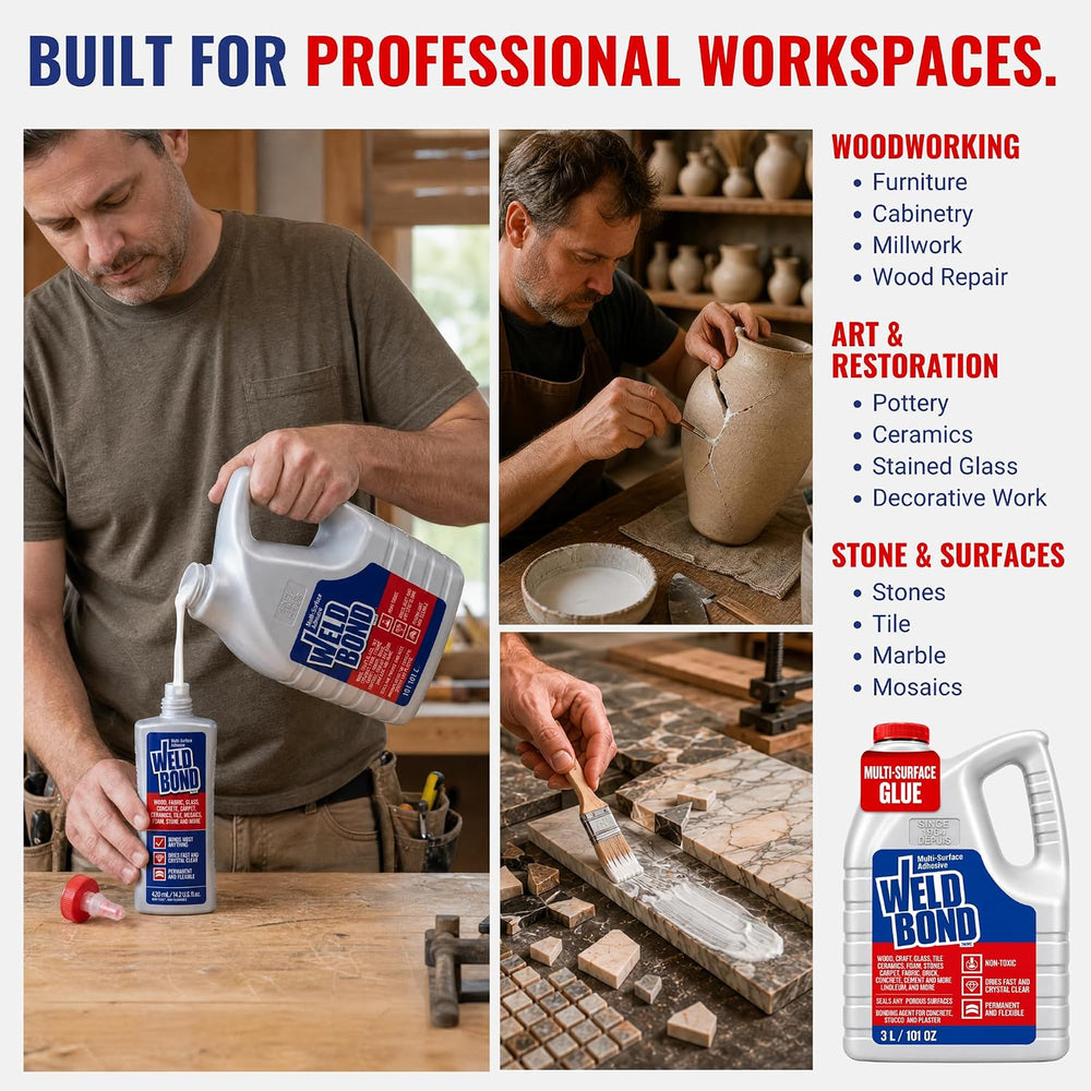 Weldbond Glue - Bonds Most Anything! 3L /101 oz Non-Toxic Adhesive Glue For W...