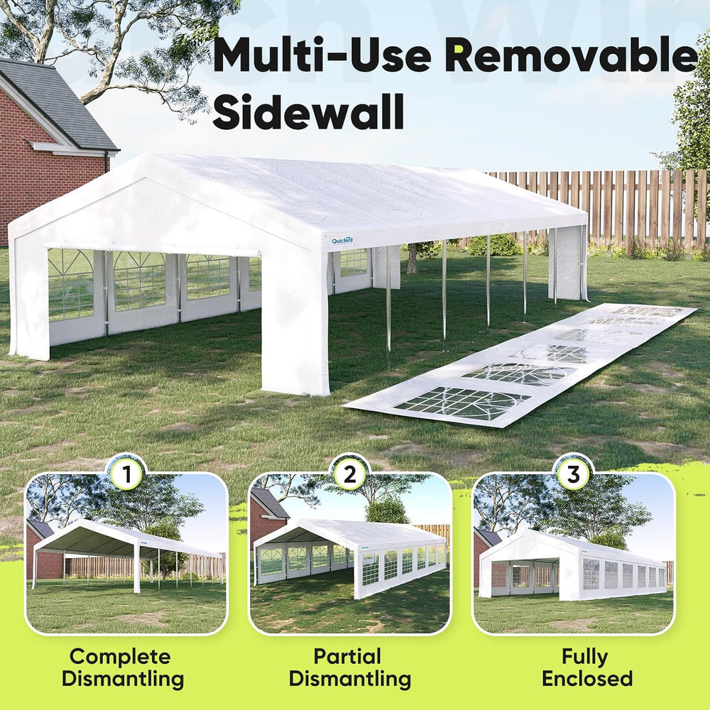 Quictent 20'x40' Heavy Duty Party Tent Outdoor Canopy with Church Win...
