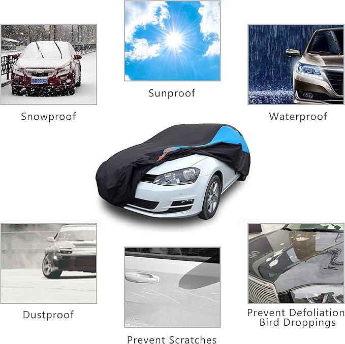 MORNYRAY Waterproof Car Cover All Weather Snowproof UV Protection Windproof