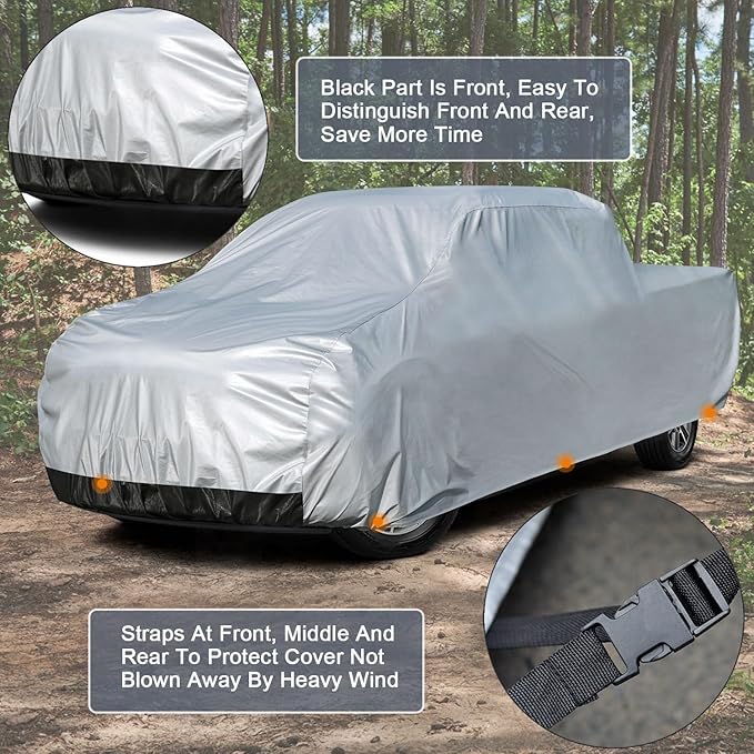 Kayme 6 Layers Truck Cover Waterproof All Weather, Heavy Duty Outdoor Pickup
