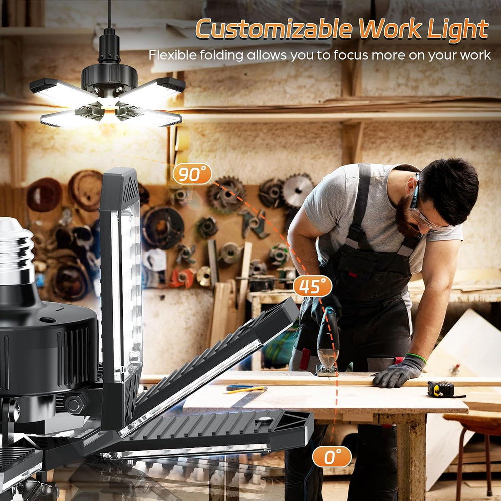 LED Garage Lights 6 Pack - 120W Garage Lights Ceiling LED 12000LM with 4+1 Ad...