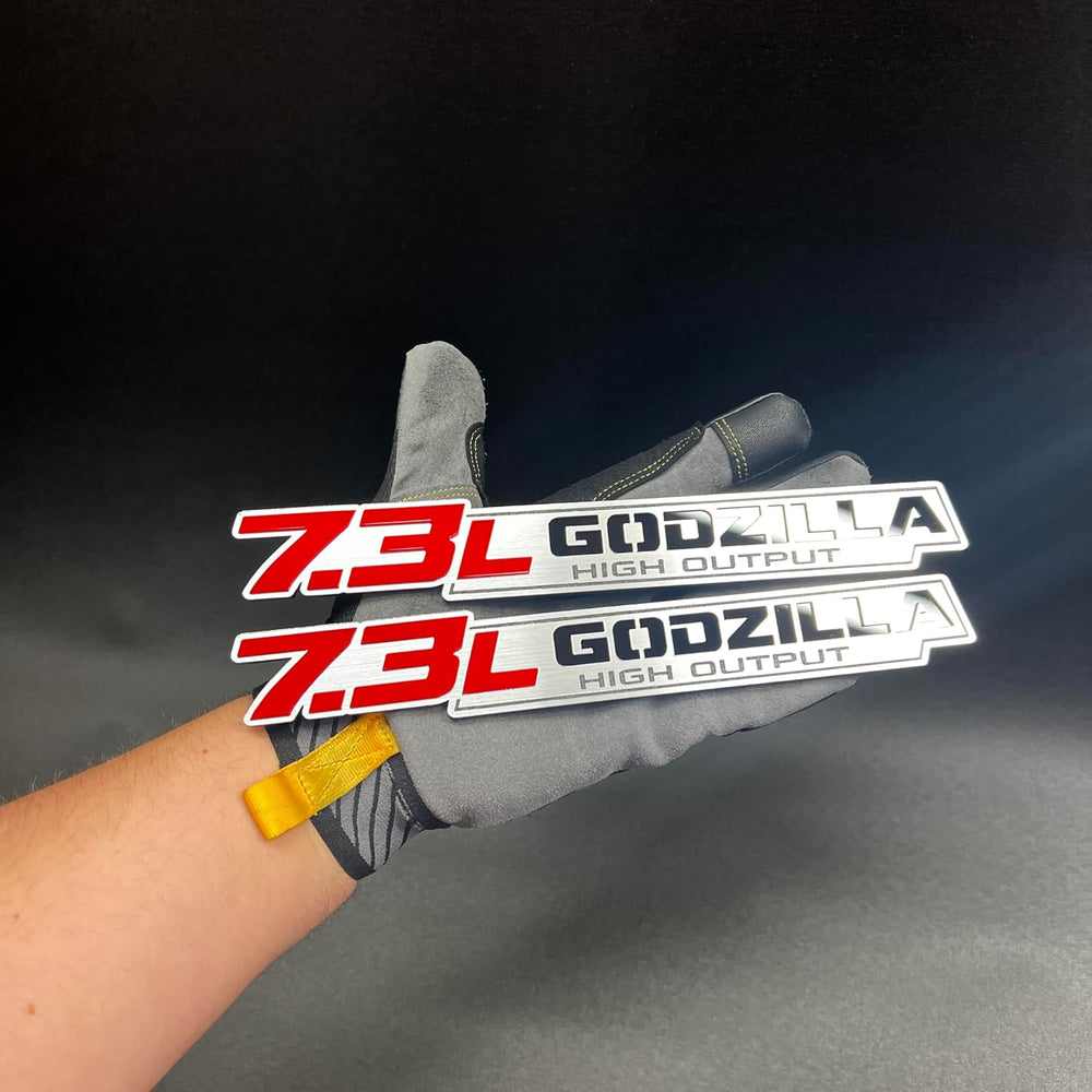 7.3L 3D Car Emblem Silver Side Badge - Exterior Truck Decal with Adhesive Bac...