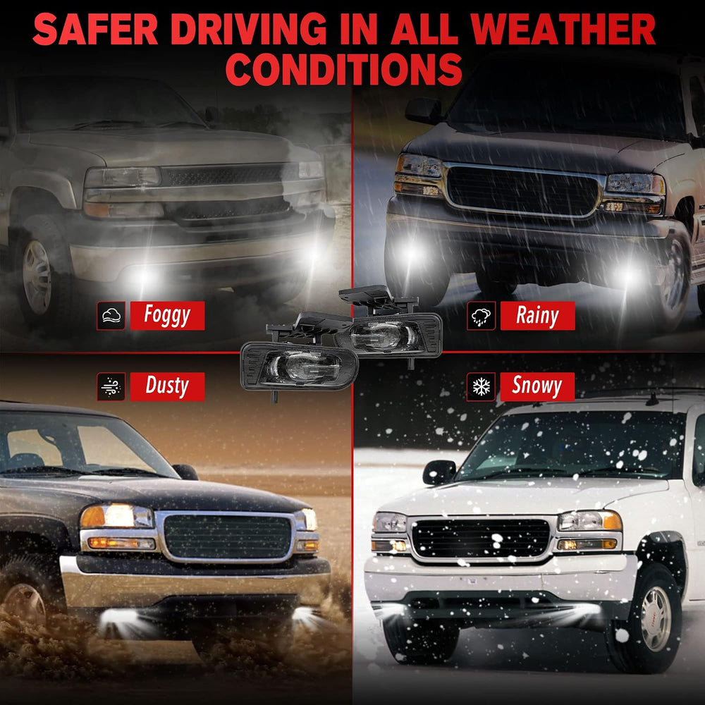 DOT LED Fog Lights for 1999-2002 GMC Sierra, 2000-2006 GMC Yukon/Yukon XL