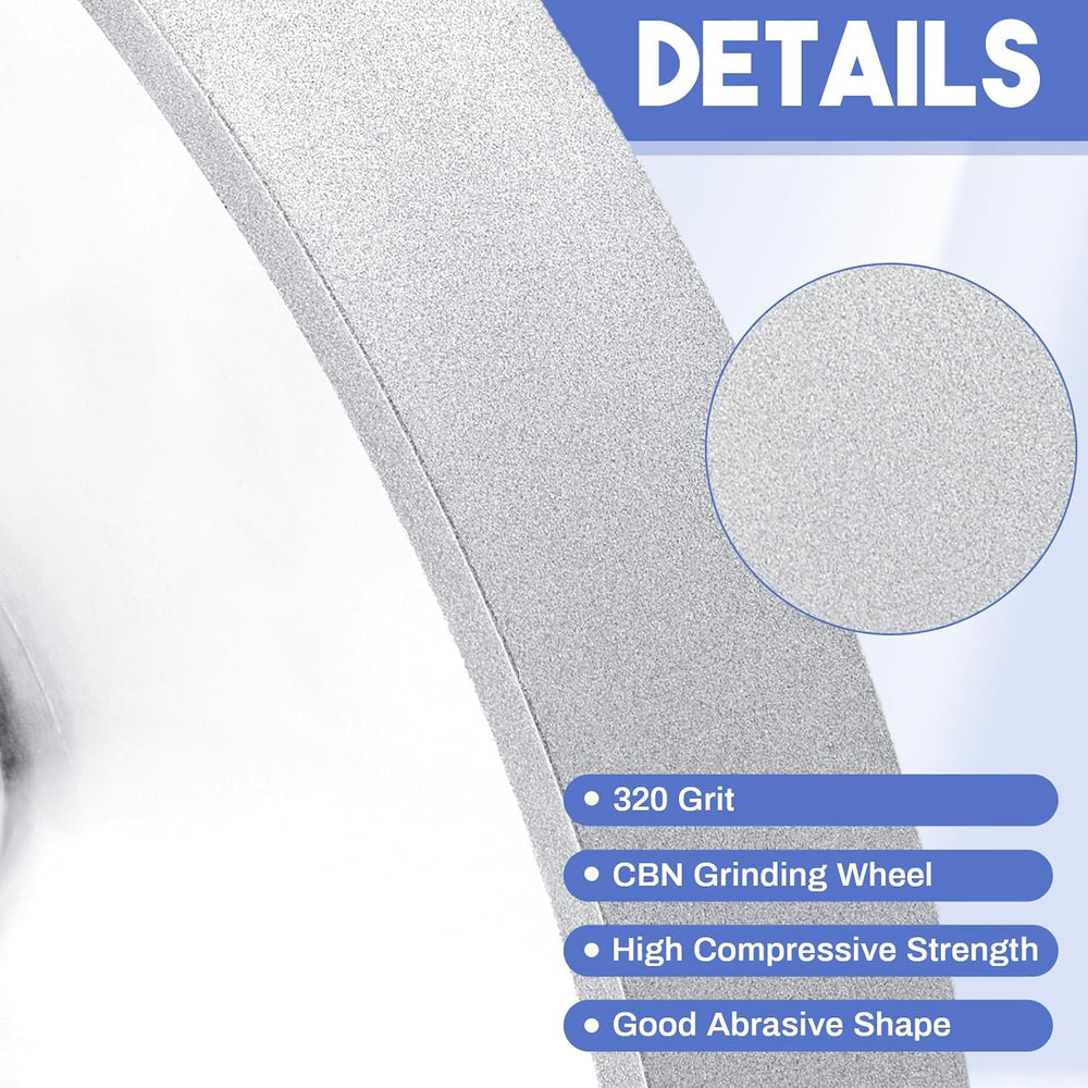 Tandefio CBN Grinding Wheel 8", 1" Wide, 5/8" Arbor, 320 Grit,...