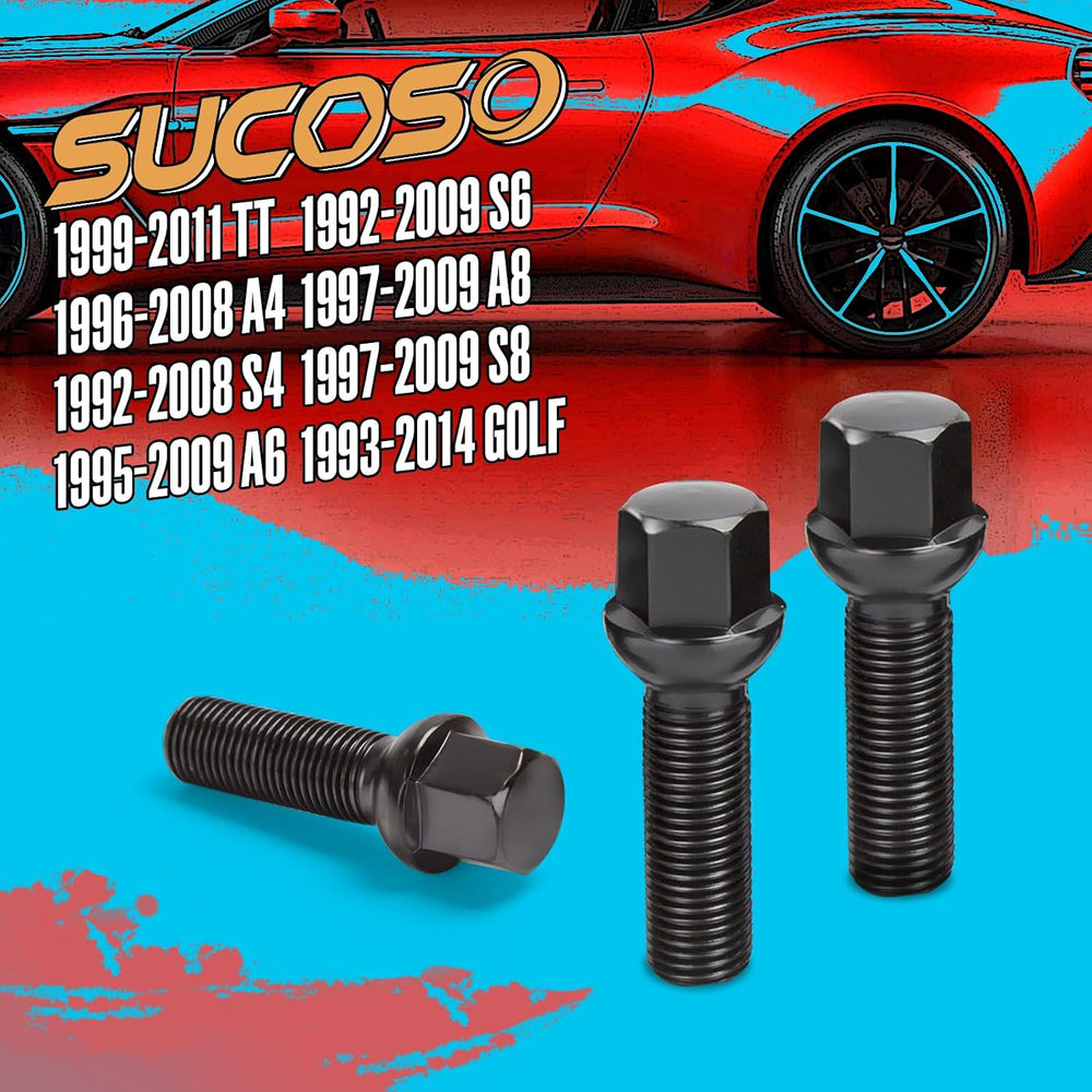 M14x1.5 Lug Bolts for Audi A4 S4 A5 Wheel Spacers, 20Pcs Extended Ball Seat L...