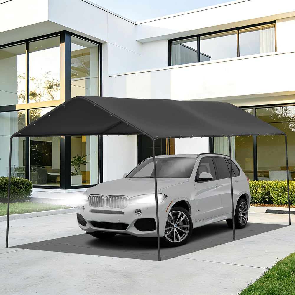 10 x 20 FT Carport Heavy Duty, Portable Garage Canopy Outdoor(Grey)