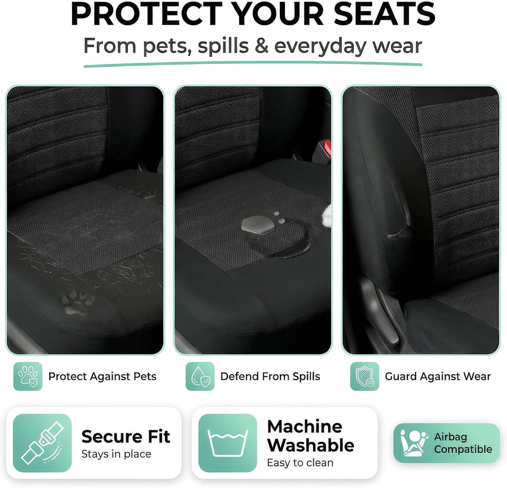 FH Group Automotive Car Seat Covers Front Set Premium 3D Air Mesh Front Seat ...