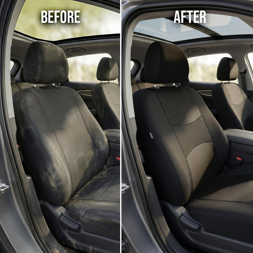 FH Group Bright Flat Cloth Full Set Automotive Seat Covers Front Set and Rear...