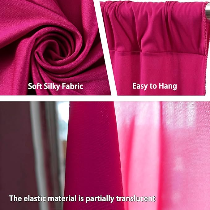 10 x 7 Feet Fuchsia Backdrop Curtain for Partie, Background Curtains for Phot...