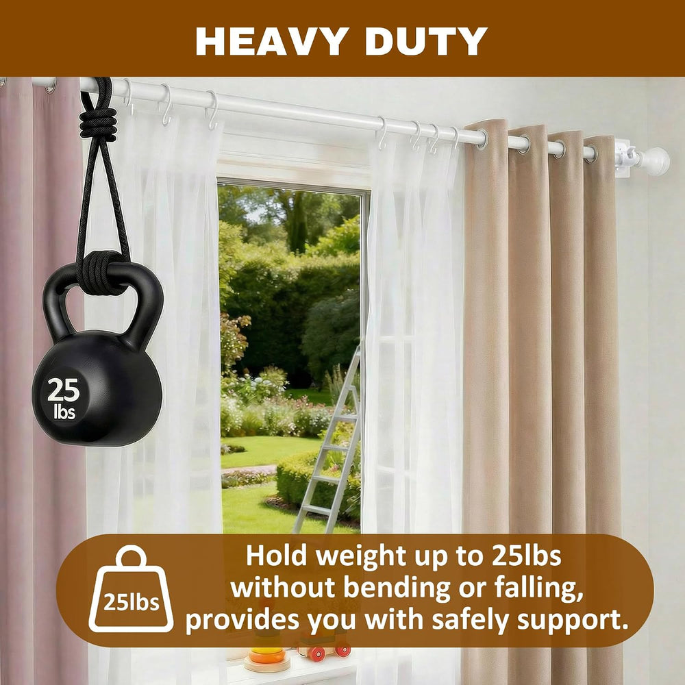2 Pack Adhesive Curtain Rod No Drilling for Renter 27 to 112" Adjustable