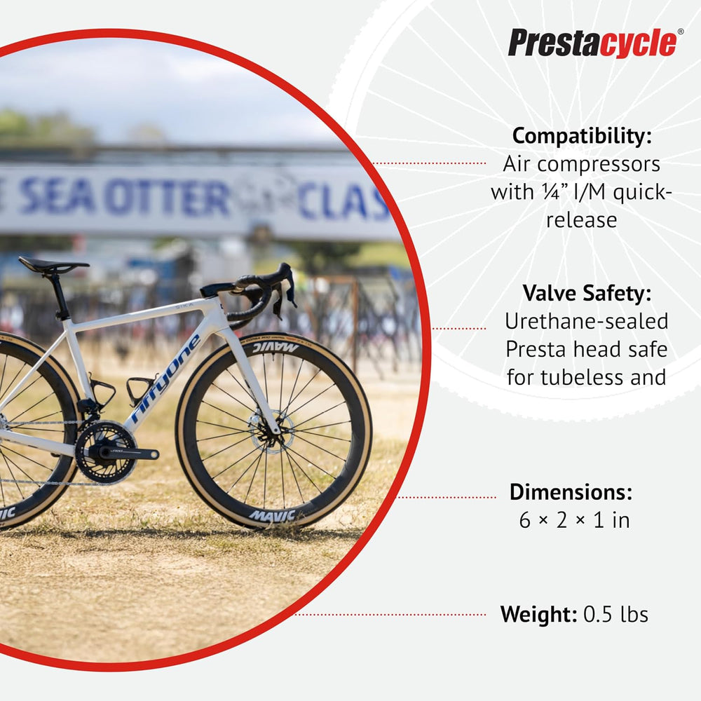 Prestacycle Prestaflator Mini Pro, Bike Tire Inflator Head, Bicycle Air Pump ...