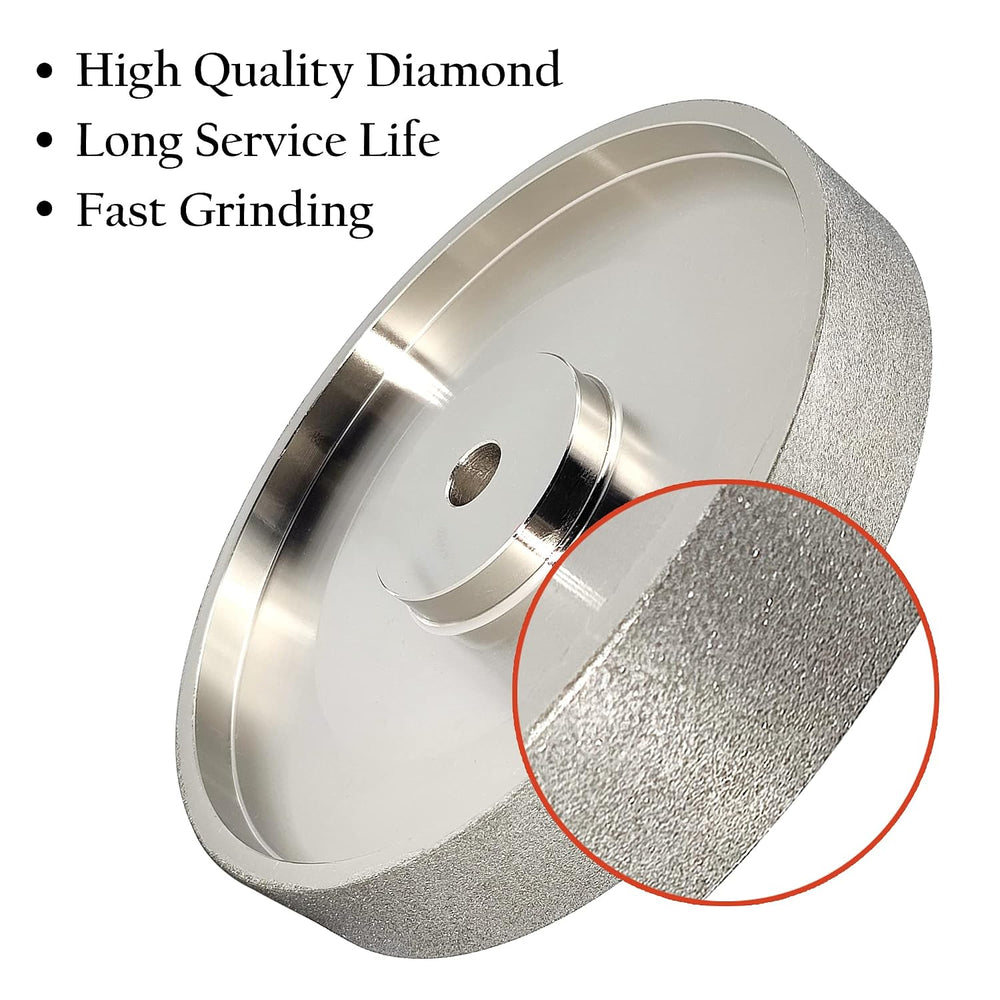 CBN Grinding Wheel 6 Inch 180 Grit, 1/2" Arbor, for Bench Grinders