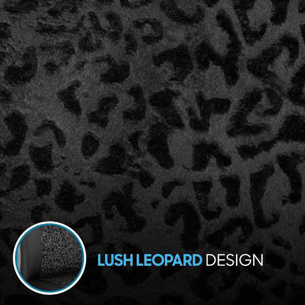 BDK Black Leopard Car Seat Covers for Front Seats, Animal Print Front Seat Co...