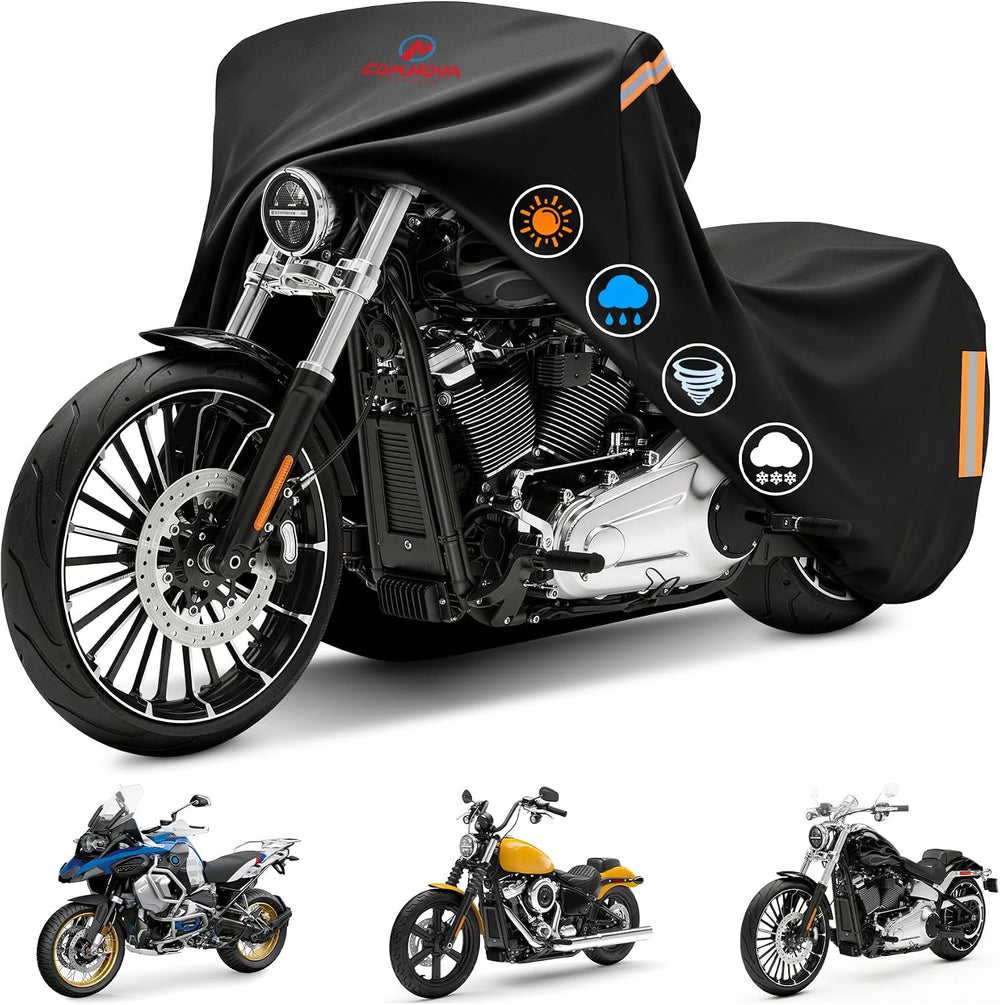 Comnova Motorcycle Cover 91 Inch - 600D Outdoor Moped Cover with Lock Hole Un...