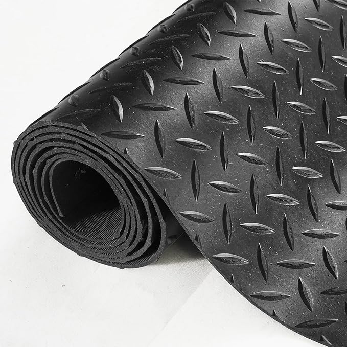 VEVOR Diamond-Plate Flooring Roll, SBR Rubber Mat, Gym & Garage Industry