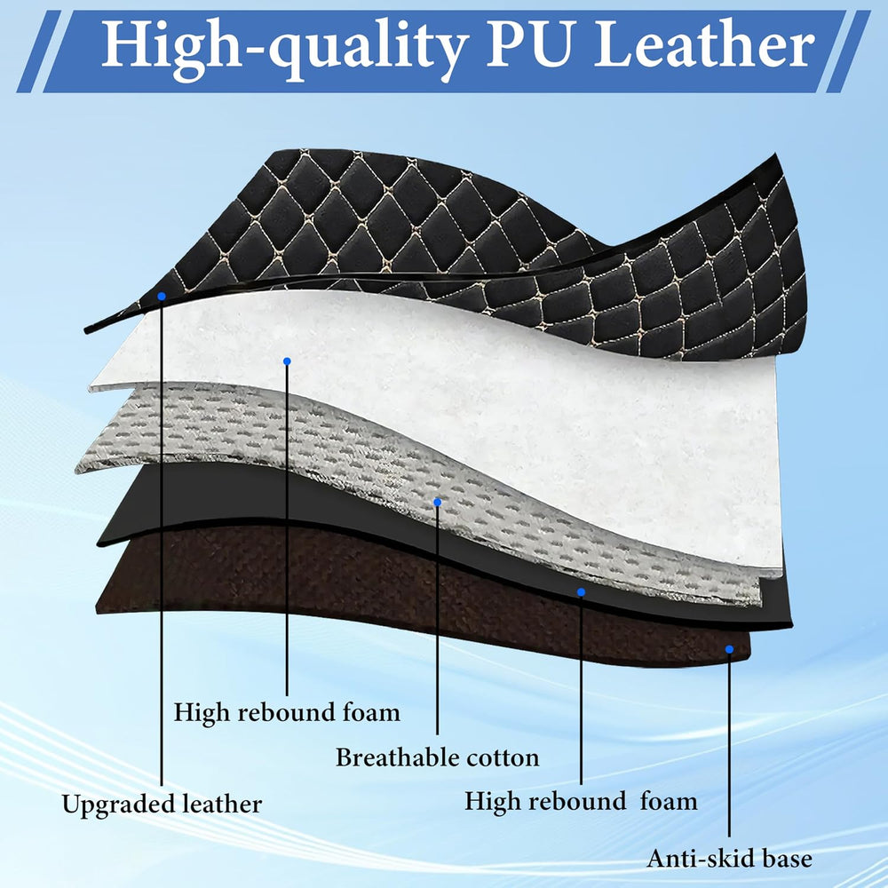 2PCS Bottom Seat Covers for Cars, Black Leather Front Seat Covers