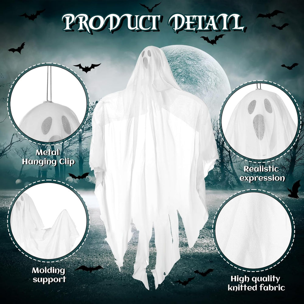 Libima 12 Pcs Halloween Hanging Ghost Decoration 27.5 Inch Cute Flying Ghost ...