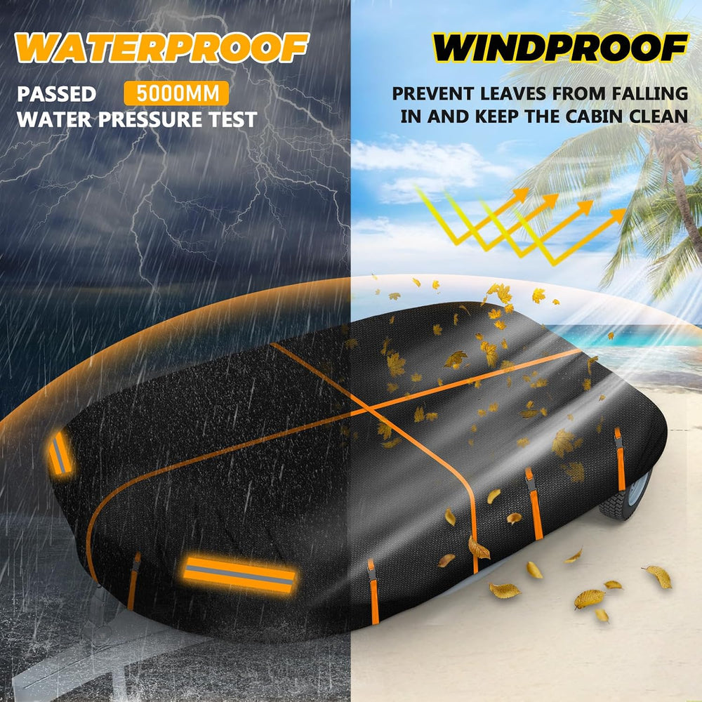 600D Oxford 9.5-10.5FT Inflatable Dinghy Boat Cover, Boat Sun Shade