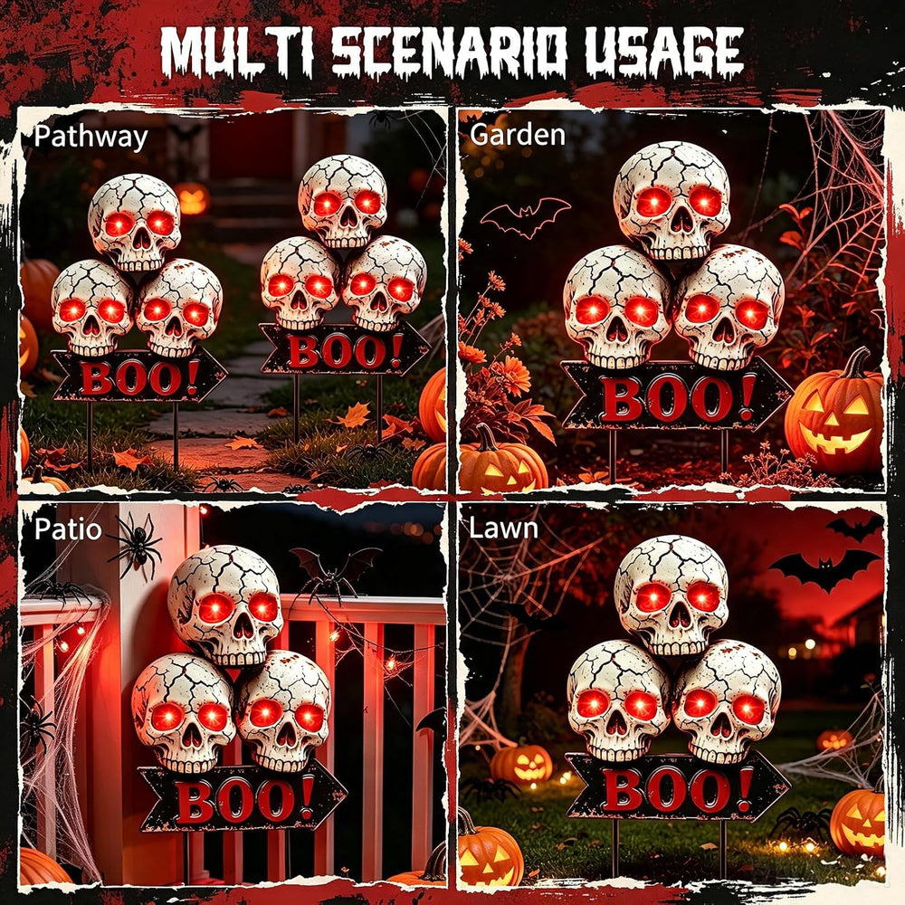 Halloween Decorations Outdoor Scary Skeleton Yard Stakes Solar Lights