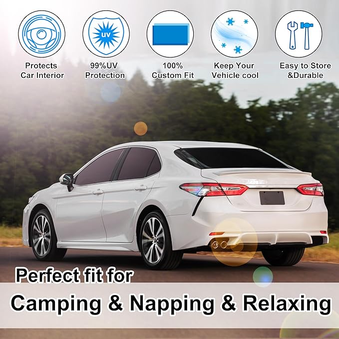 TINGLU Window Shades for Toyota Camry 2018-2024 Accessories Car Side Full (6PCS)